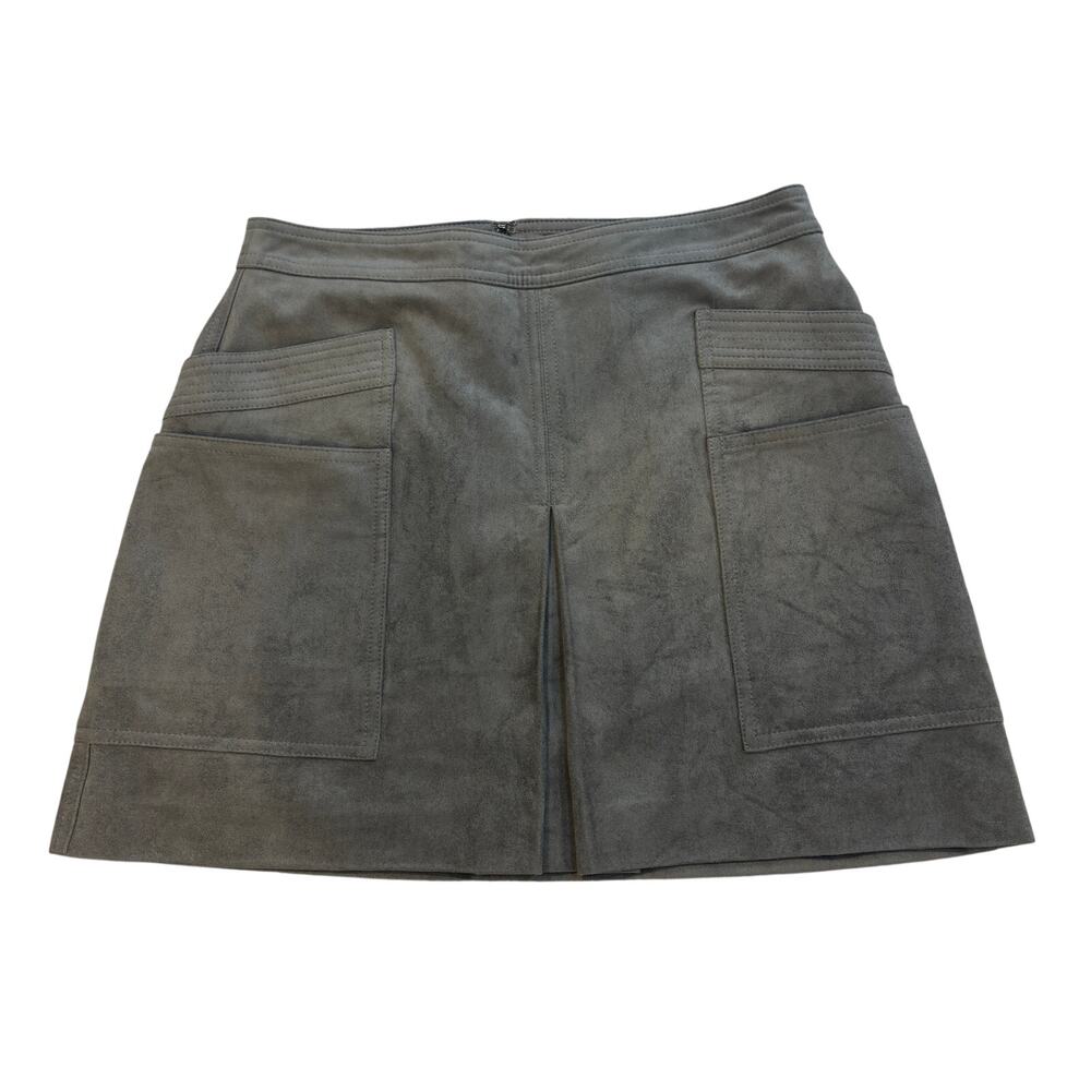 BCBGeneration women Gray Faux Suede Mini Skirt Size Small